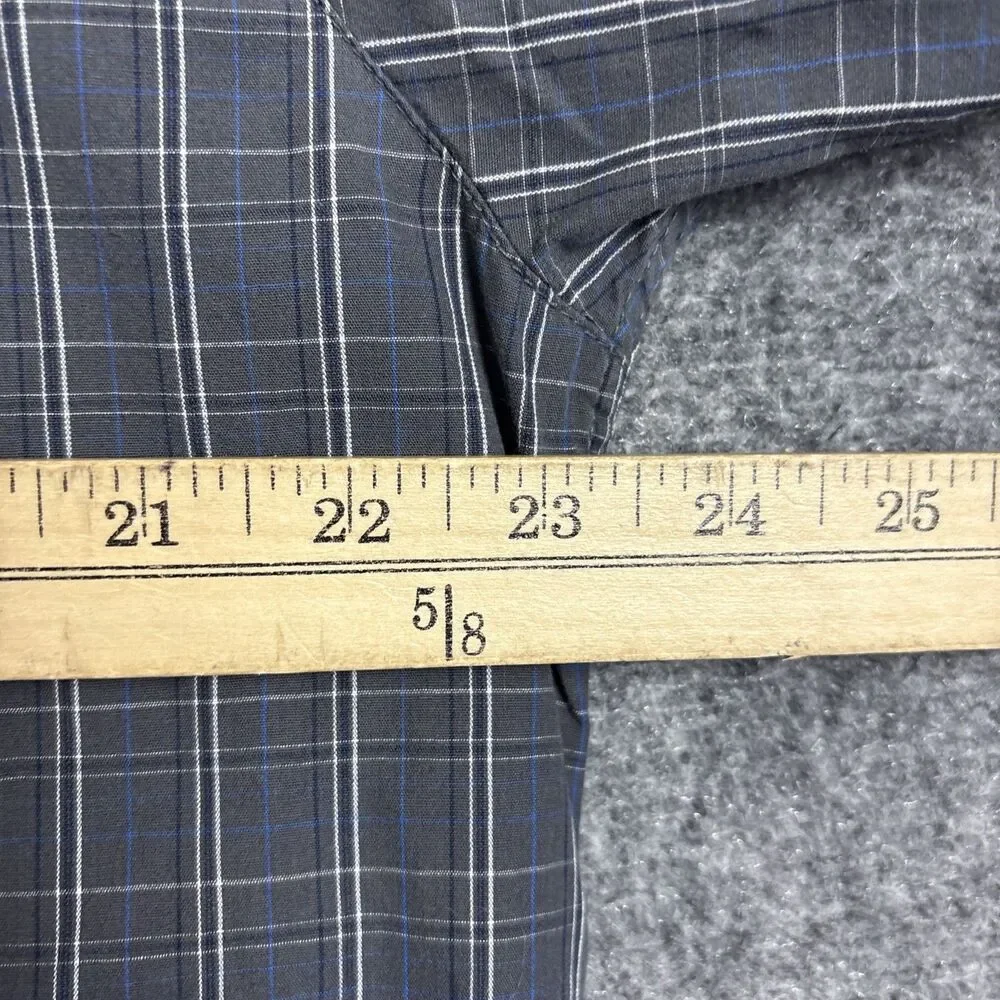 The North Face Button Up Shirt Mens Size L Blue Check
